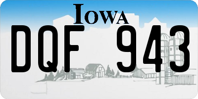 IA license plate DQF943