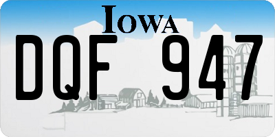 IA license plate DQF947