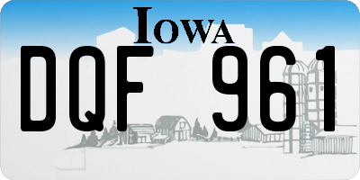 IA license plate DQF961