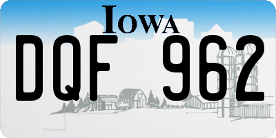 IA license plate DQF962