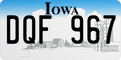 IA license plate DQF967