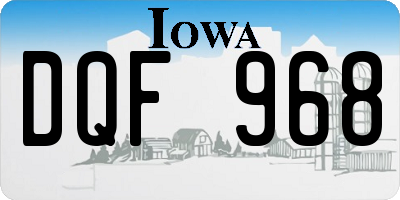IA license plate DQF968