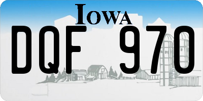 IA license plate DQF970