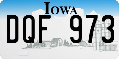 IA license plate DQF973