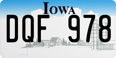 IA license plate DQF978