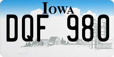 IA license plate DQF980
