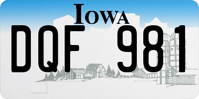 IA license plate DQF981