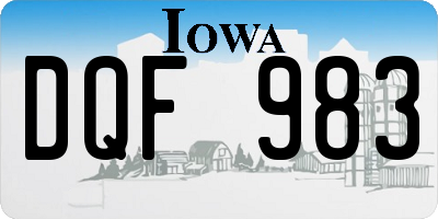 IA license plate DQF983