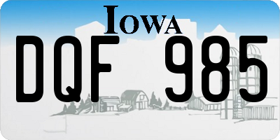 IA license plate DQF985