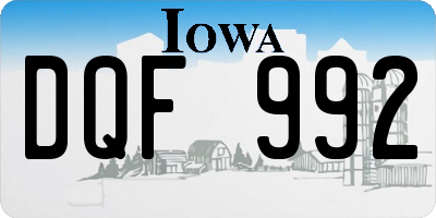 IA license plate DQF992