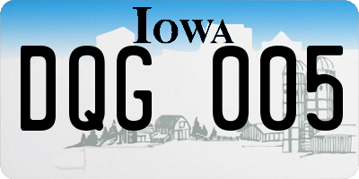 IA license plate DQG005