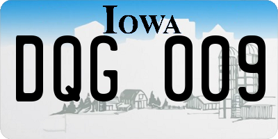 IA license plate DQG009