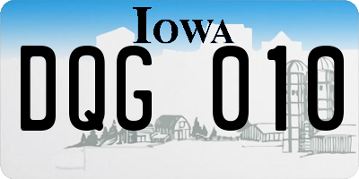 IA license plate DQG010