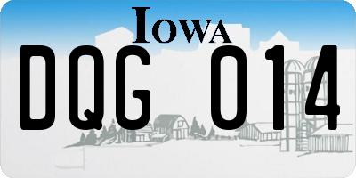IA license plate DQG014