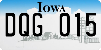 IA license plate DQG015