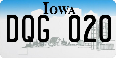 IA license plate DQG020