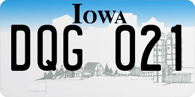 IA license plate DQG021