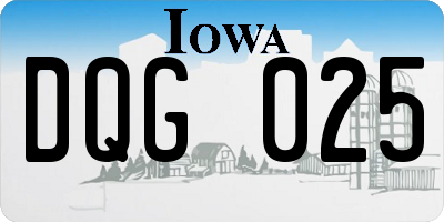 IA license plate DQG025