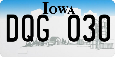 IA license plate DQG030