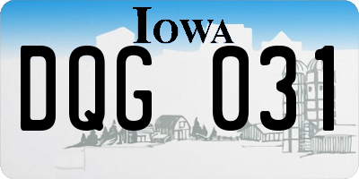 IA license plate DQG031
