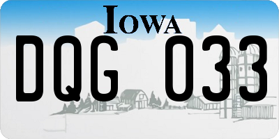 IA license plate DQG033