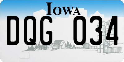 IA license plate DQG034