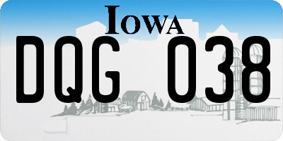 IA license plate DQG038