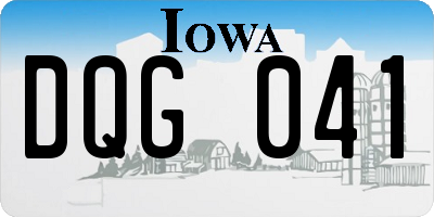 IA license plate DQG041