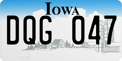 IA license plate DQG047