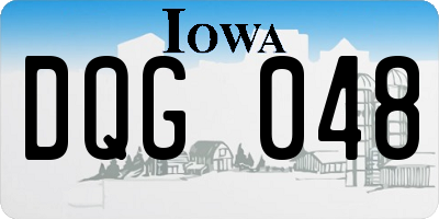 IA license plate DQG048