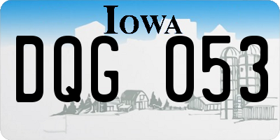 IA license plate DQG053