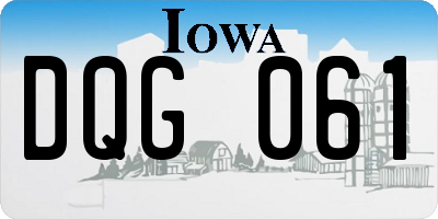 IA license plate DQG061