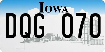 IA license plate DQG070