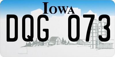 IA license plate DQG073