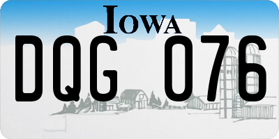 IA license plate DQG076