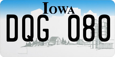 IA license plate DQG080