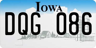 IA license plate DQG086