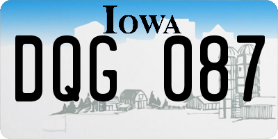 IA license plate DQG087