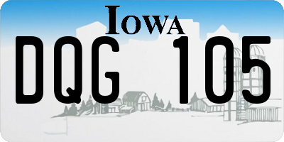 IA license plate DQG105