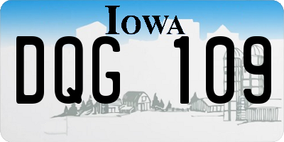 IA license plate DQG109