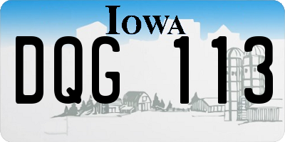 IA license plate DQG113