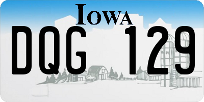 IA license plate DQG129