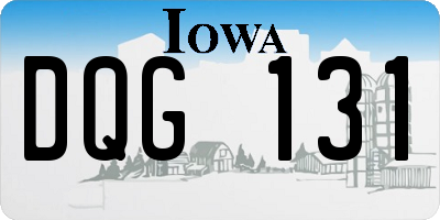 IA license plate DQG131
