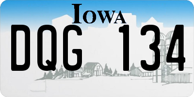 IA license plate DQG134
