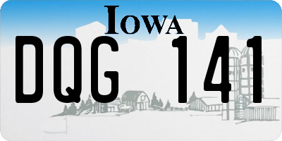 IA license plate DQG141