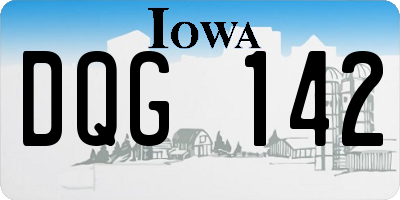 IA license plate DQG142