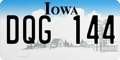IA license plate DQG144