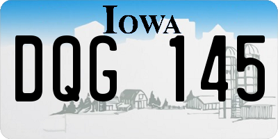 IA license plate DQG145