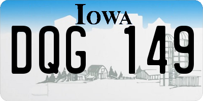 IA license plate DQG149