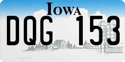 IA license plate DQG153